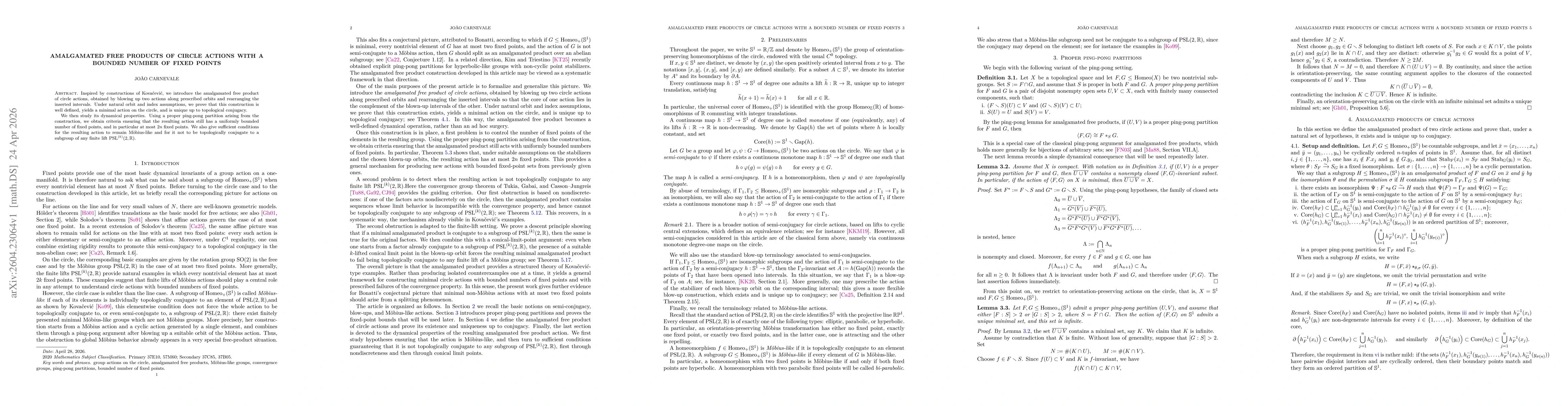 Thumbnail for Amalgamated Free Products of Circle Actions with a Bounded Number of Fixed Points