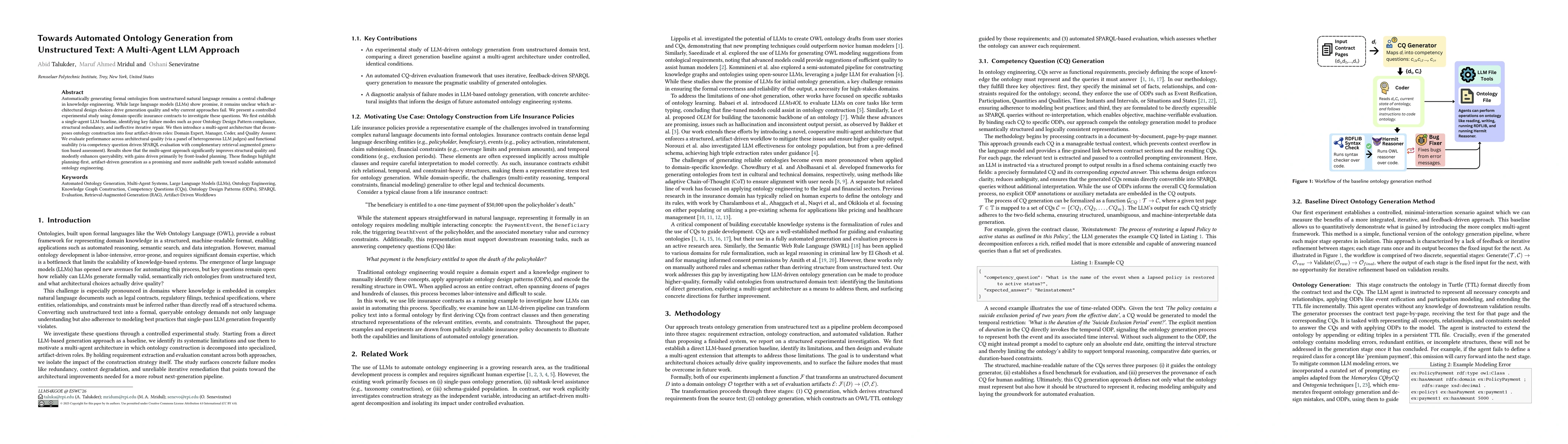 Thumbnail for Towards Automated Ontology Generation from Unstructured Text: A Multi-Agent LLM Approach