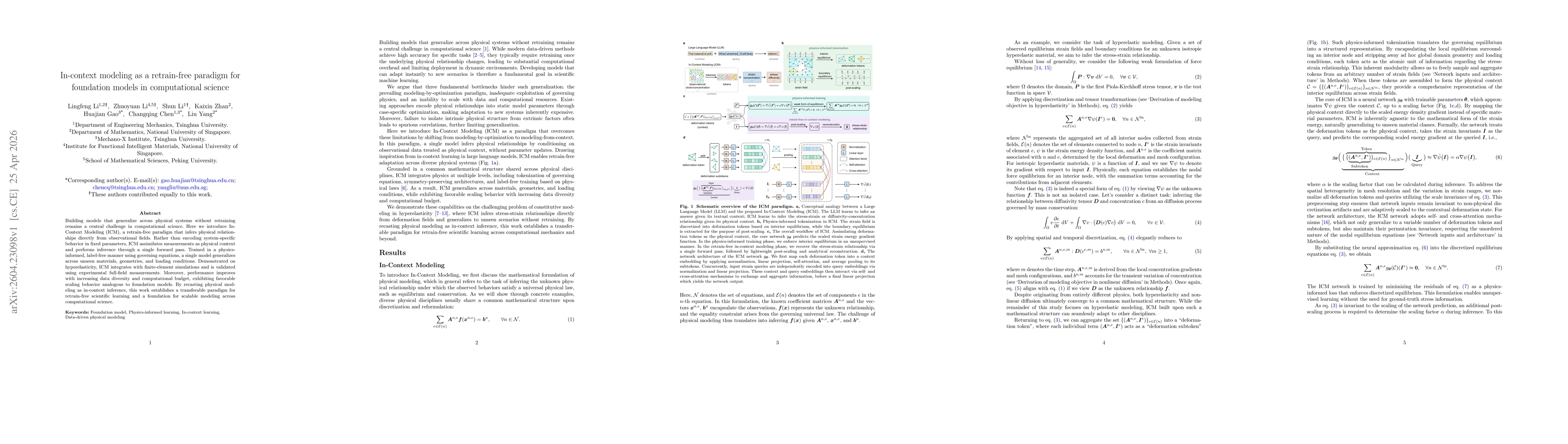 Thumbnail for In-context modeling as a retrain-free paradigm for foundation models in computational science