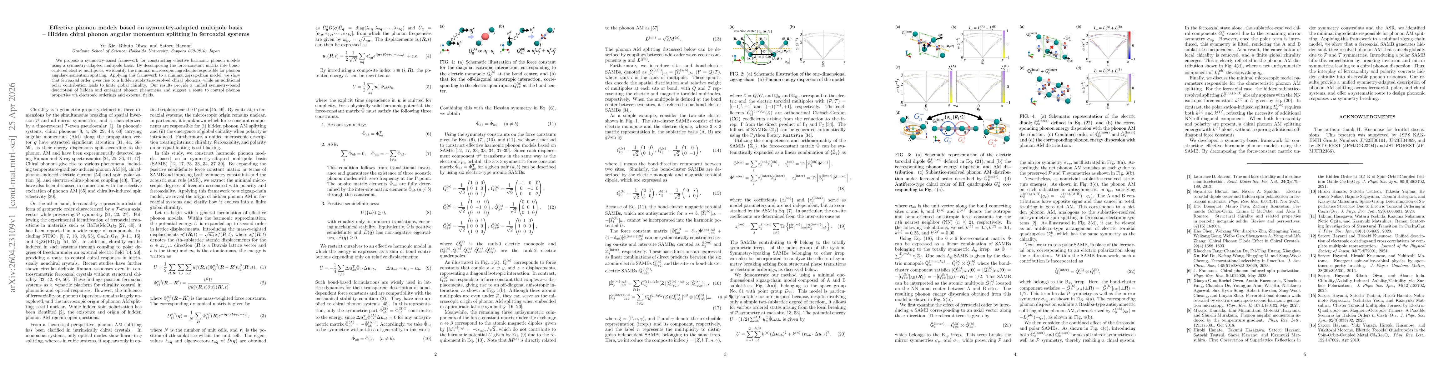 Thumbnail for Effective phonon models based on symmetry-adapted multipole basis -- Hidden chiral phonon angular momentum splitting in ferroaxial systems
