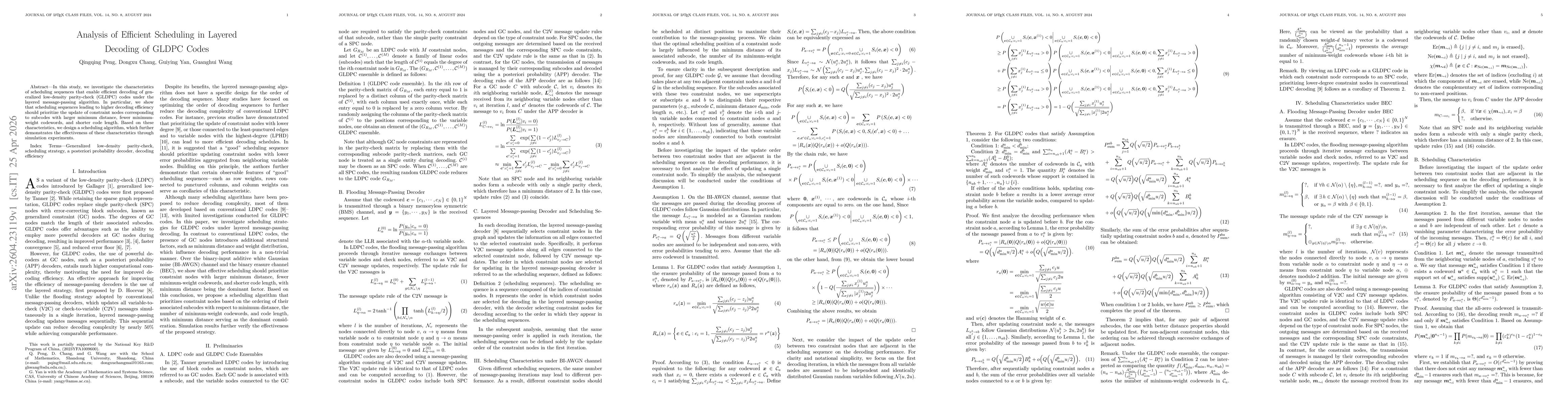 Thumbnail for Analysis of Efficient Scheduling in Layered Decoding of GLDPC Codes