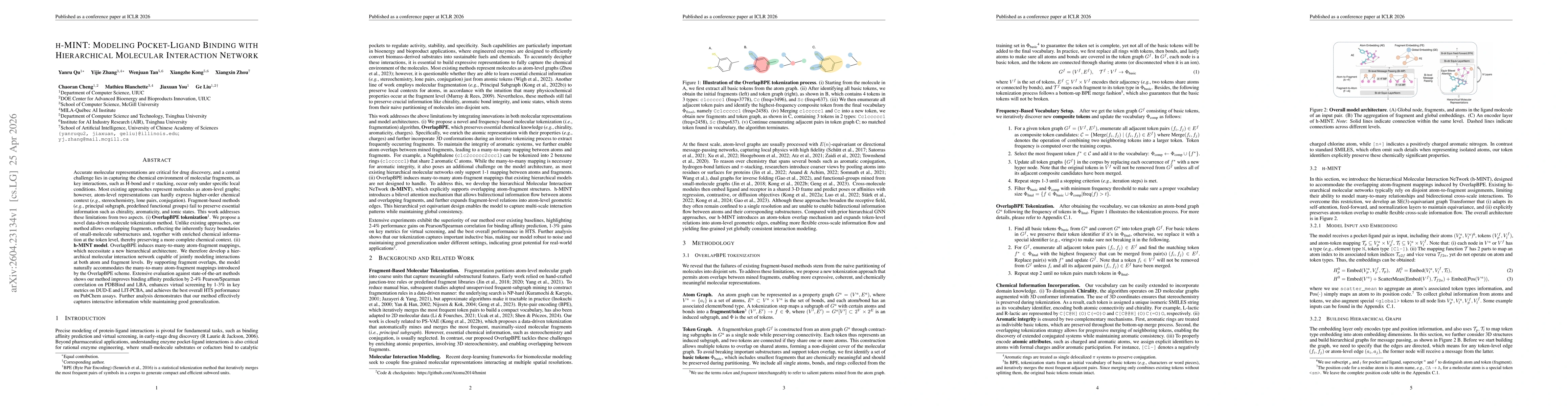Thumbnail for h-MINT: Modeling Pocket-Ligand Binding with Hierarchical Molecular Interaction Network
