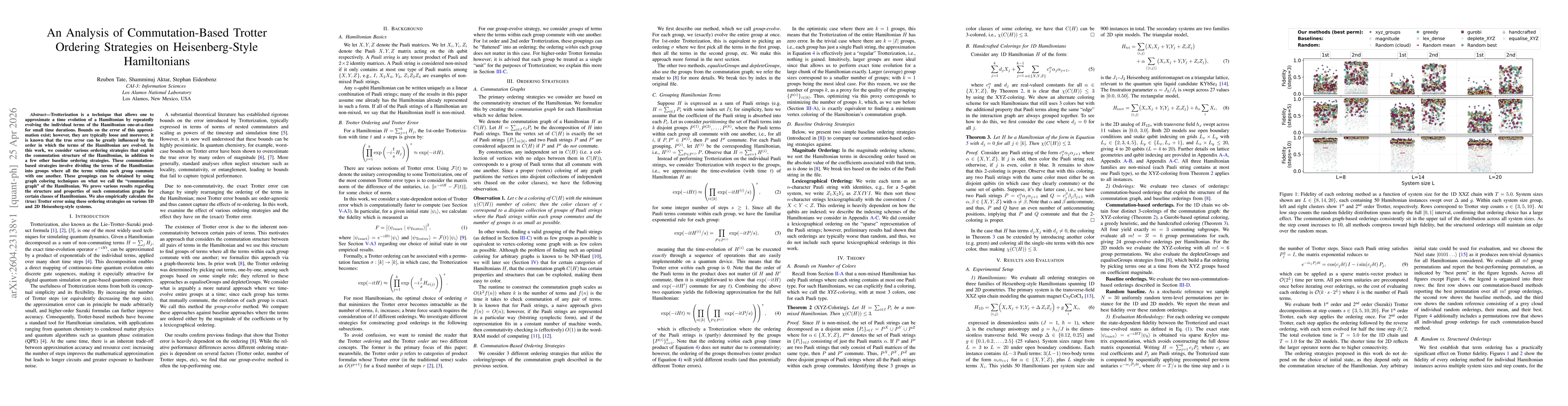 Thumbnail for An Analysis of Commutation-Based Trotter Ordering Strategies on Heisenberg-Style Hamiltonians