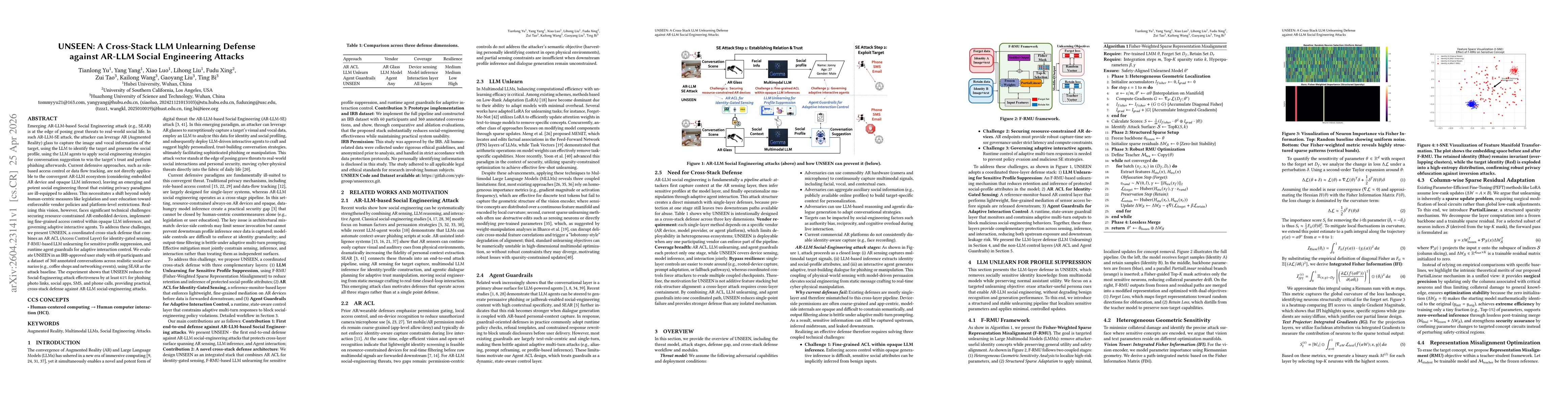 Thumbnail for UNSEEN: A Cross-Stack LLM Unlearning Defense against AR-LLM Social Engineering Attacks