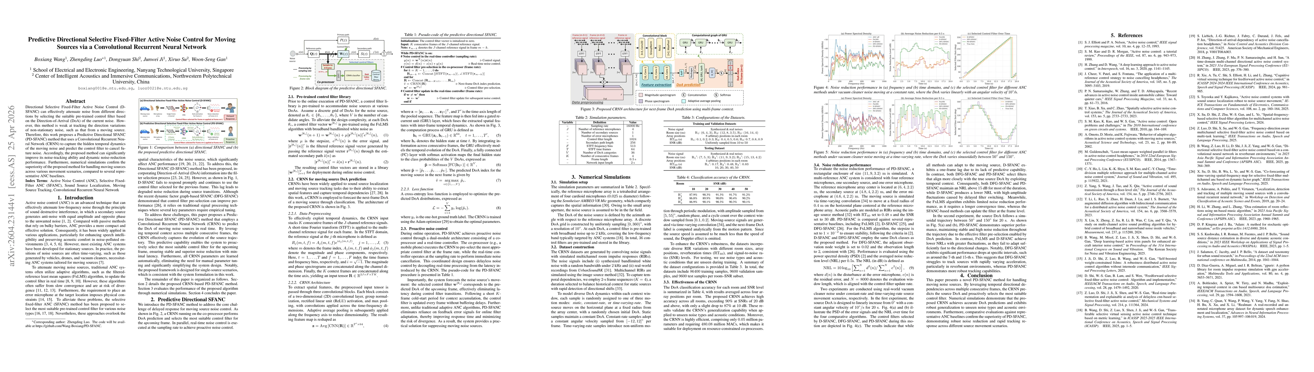Thumbnail for Predictive Directional Selective Fixed-Filter Active Noise Control for Moving Sources via a Convolutional Recurrent Neural Network