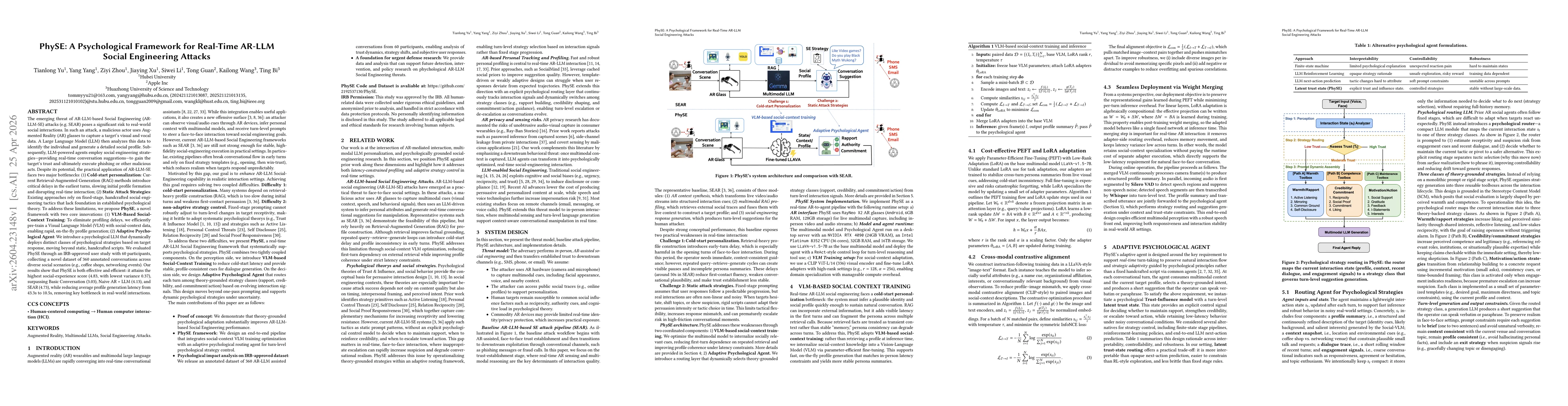 Thumbnail for PhySE: A Psychological Framework for Real-Time AR-LLM Social Engineering Attacks