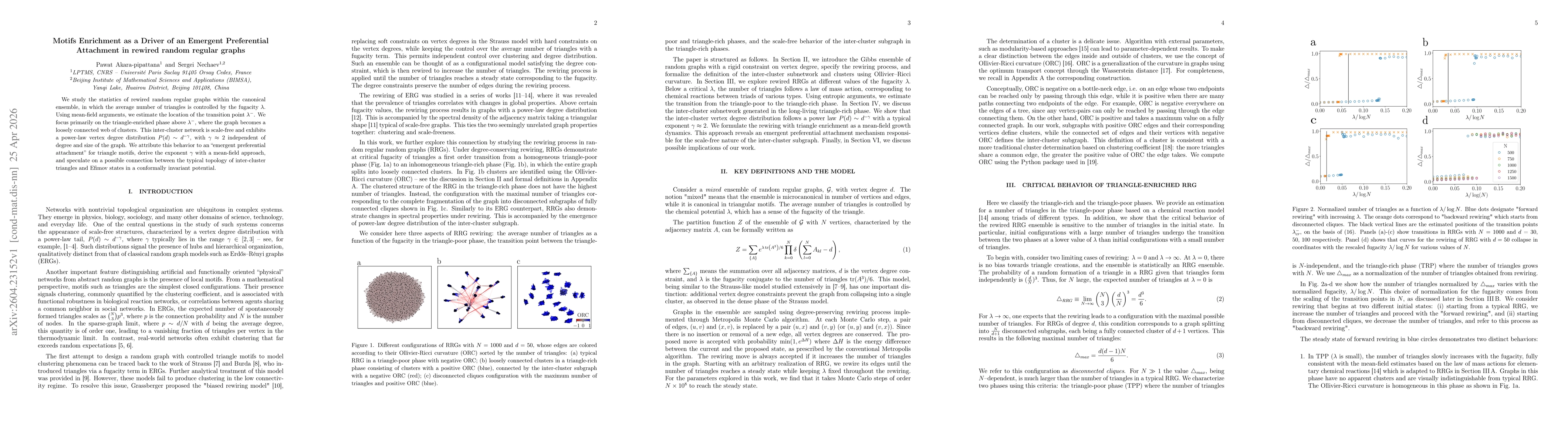 Thumbnail for Motifs Enrichment as a Driver of an Emergent Preferential Attachment in rewired random regular graphs