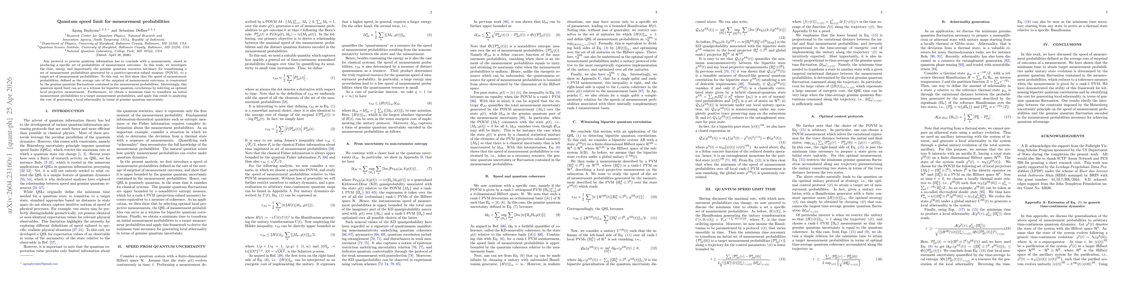 Thumbnail for Quantum speed limit for measurement probabilities