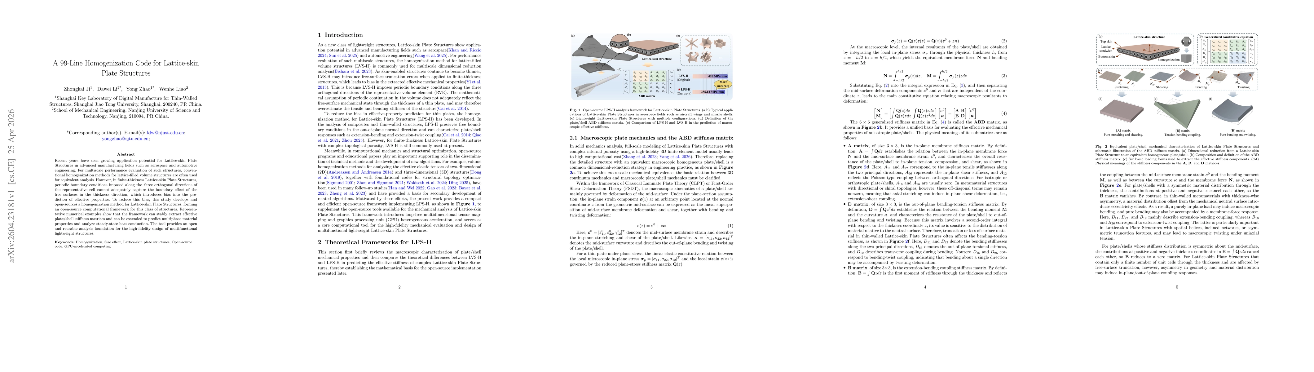 Thumbnail for A 99-Line Homogenization Code for Lattice-skin Plate Structures