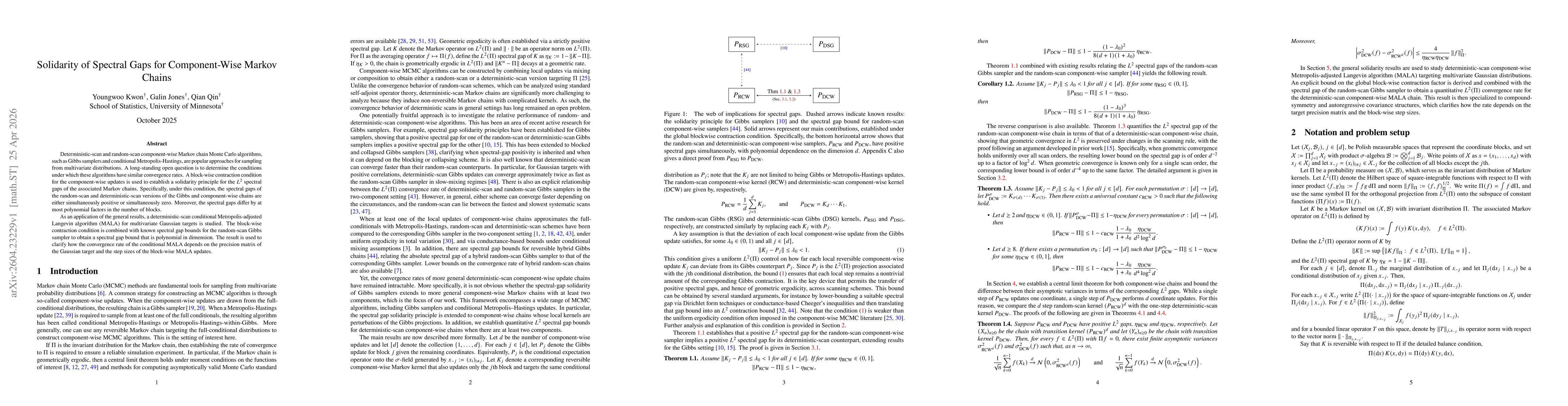 Thumbnail for Solidarity of Spectral Gaps for Component-Wise Markov Chains