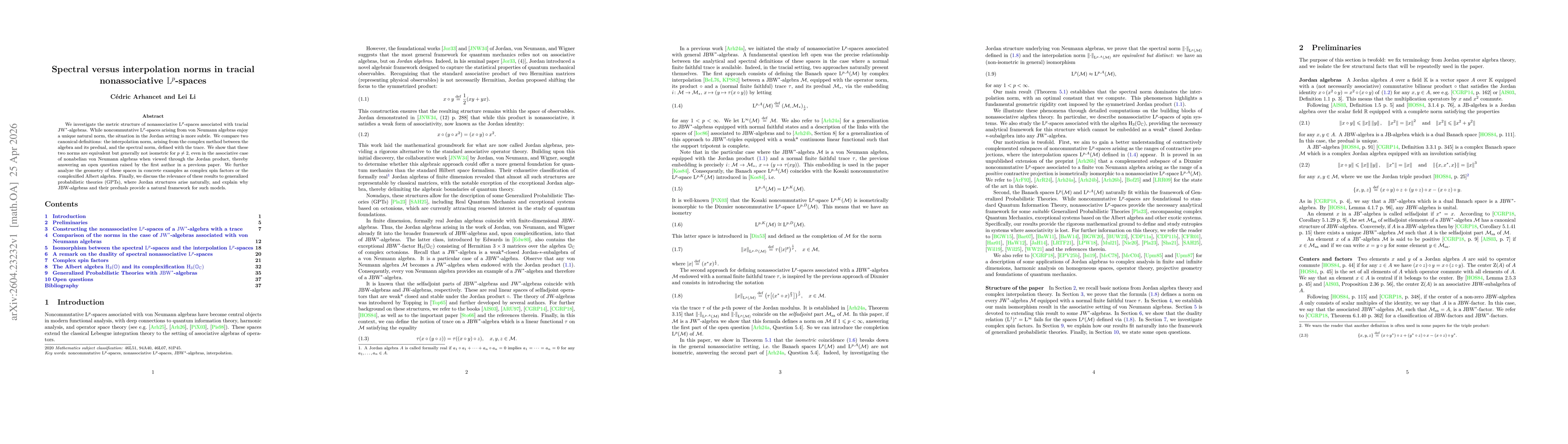 Thumbnail for Spectral versus interpolation norms in tracial nonassociative $\mathrm{L}^p$-spaces