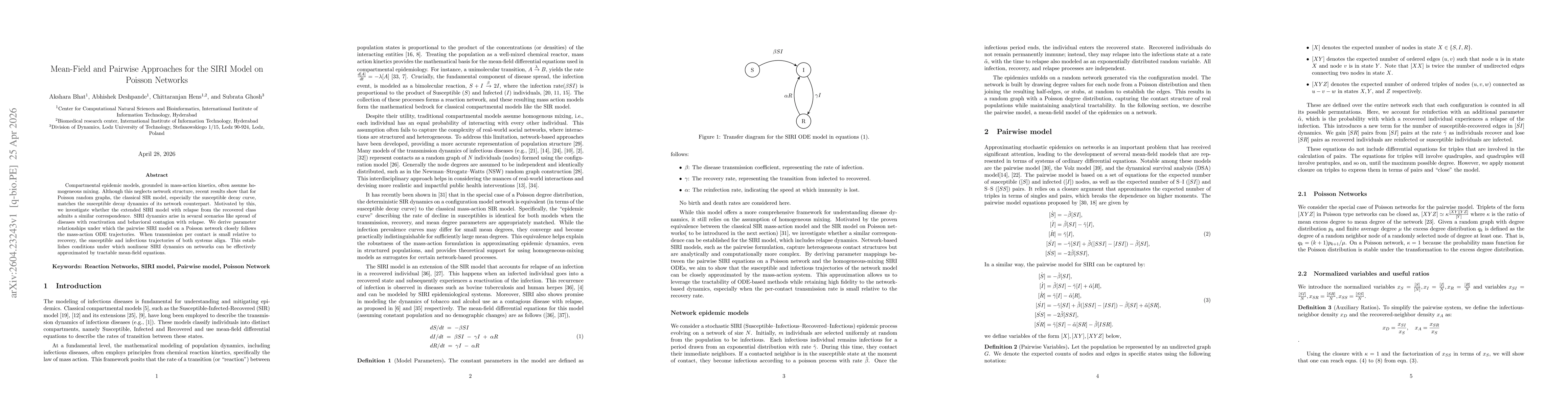 Thumbnail for Mean-Field and Pairwise Approaches for the SIRI Model on Poisson Networks