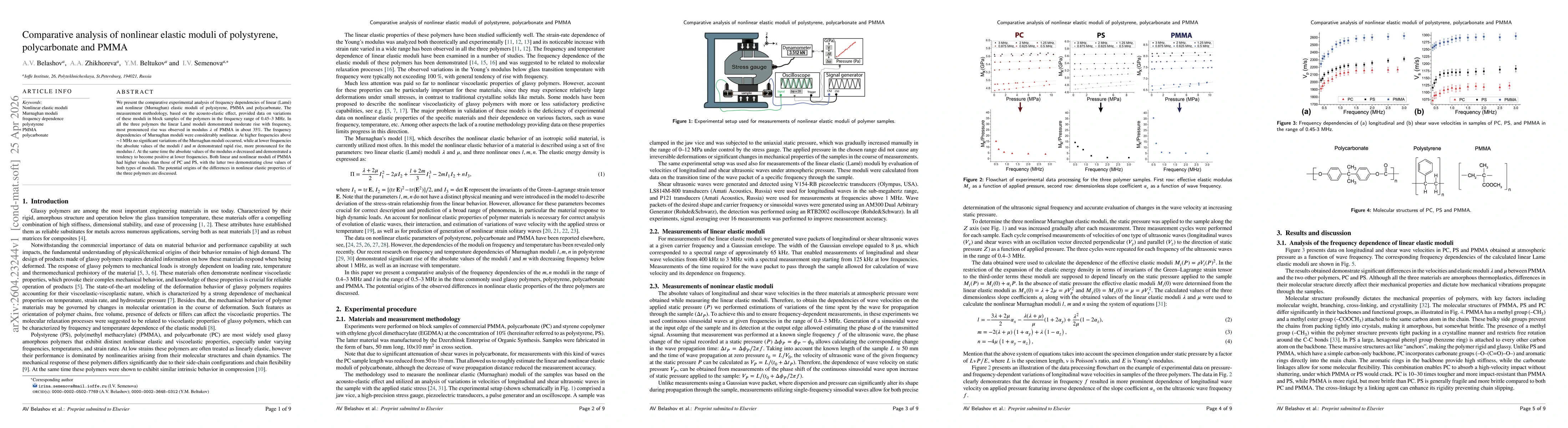 Thumbnail for Comparative analysis of nonlinear elastic moduli of polystyrene, polycarbonate and PMMA