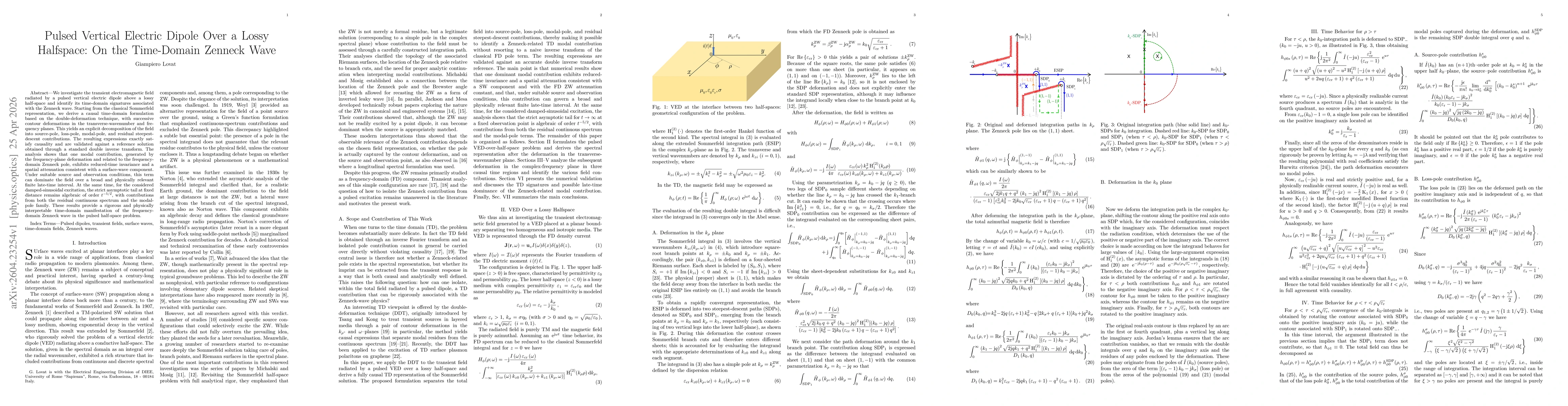 Thumbnail for Pulsed Vertical Electric Dipole Over a Lossy Halfspace: On the Time-Domain Zenneck Wave