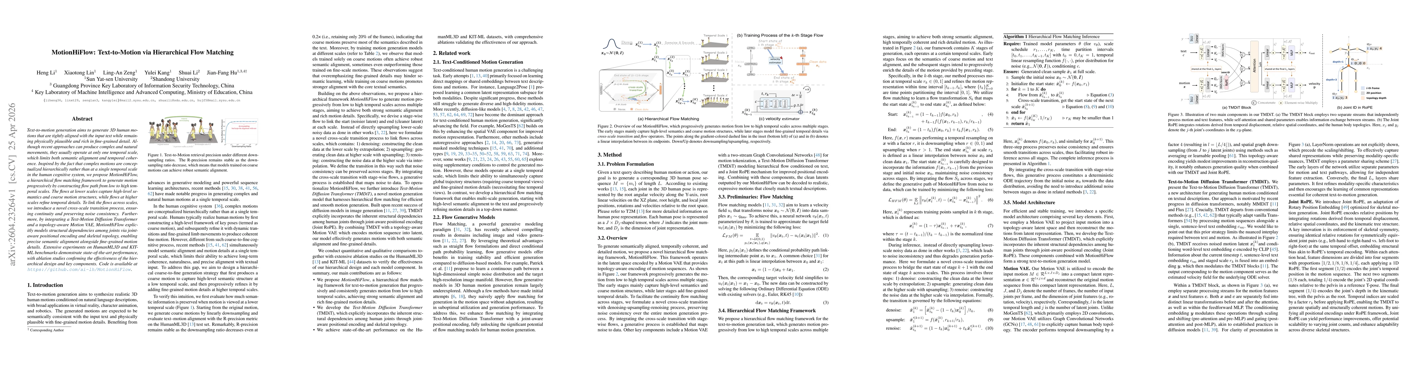 Thumbnail for MotionHiFlow: Text-to-motion via hierarchical flow matching