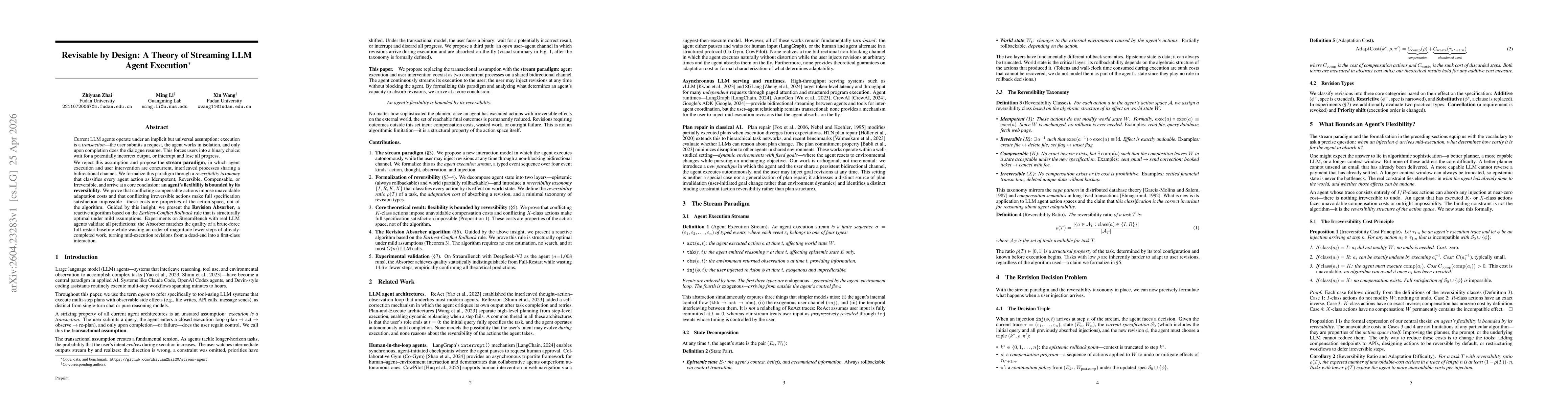 Thumbnail for Revisable by Design: A Theory of Streaming LLM Agent Execution
