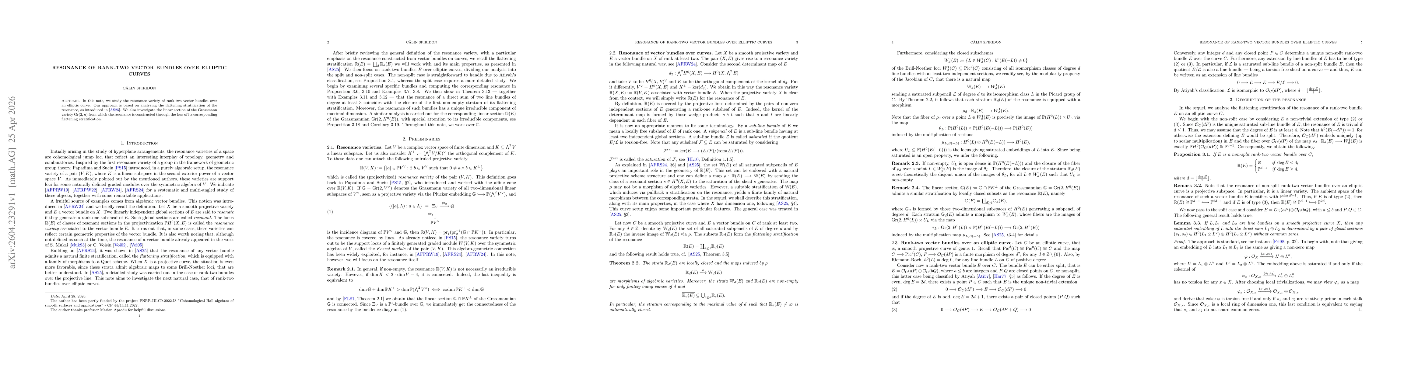 Thumbnail for Resonance of rank-two vector bundles over elliptic curves