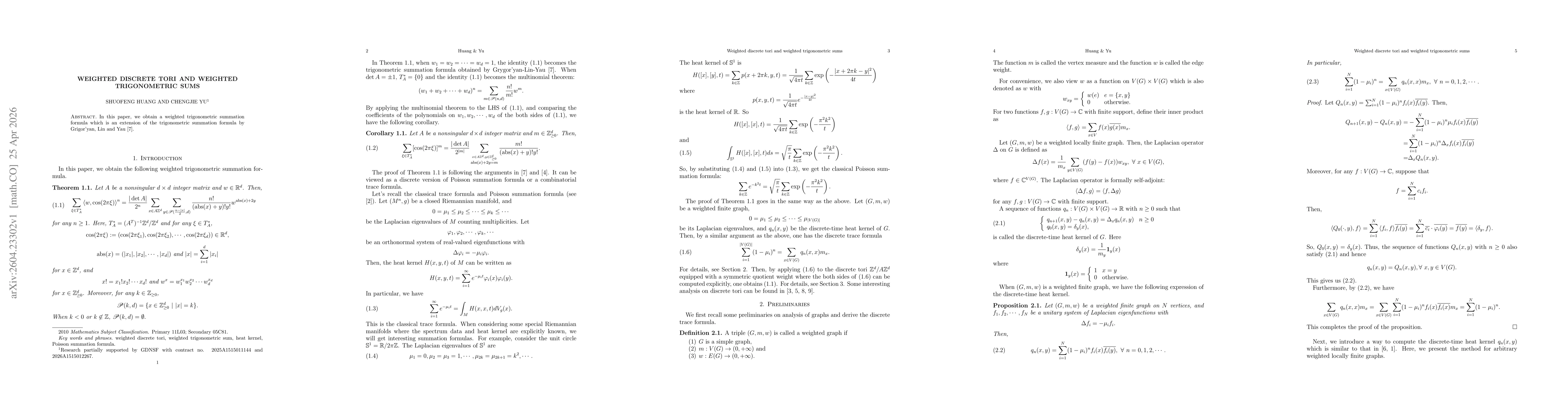 Thumbnail for Weighted discrete tori and weighted trigonometric sums
