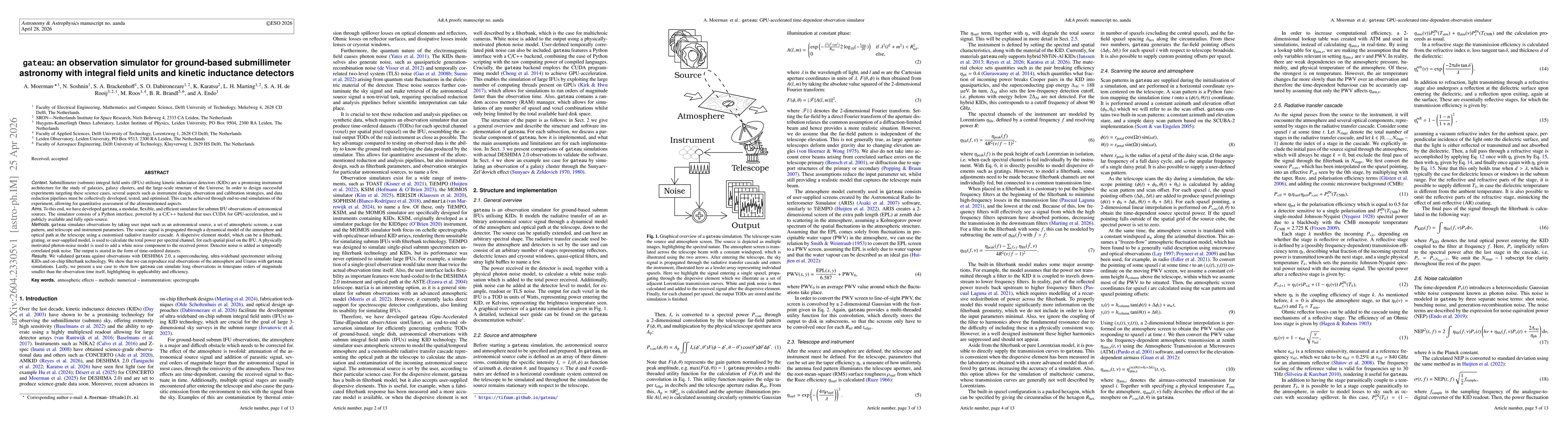 Thumbnail for gateau: an observation simulator for ground-based submillimeter astronomy with integral field units and kinetic inductance detectors
