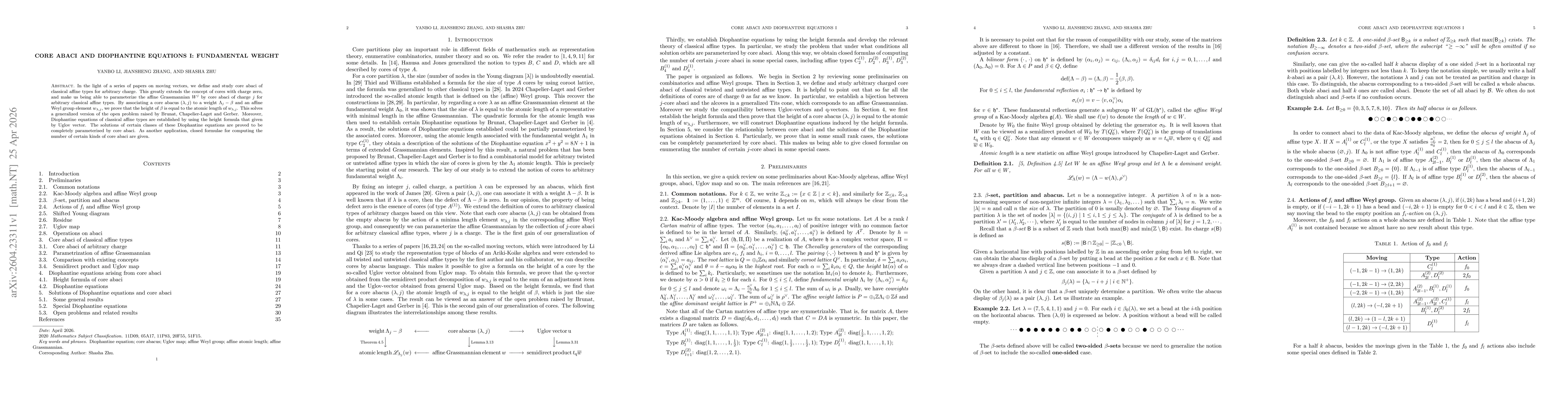 Thumbnail for Core abaci and Diophantine equations I: fundamental weight