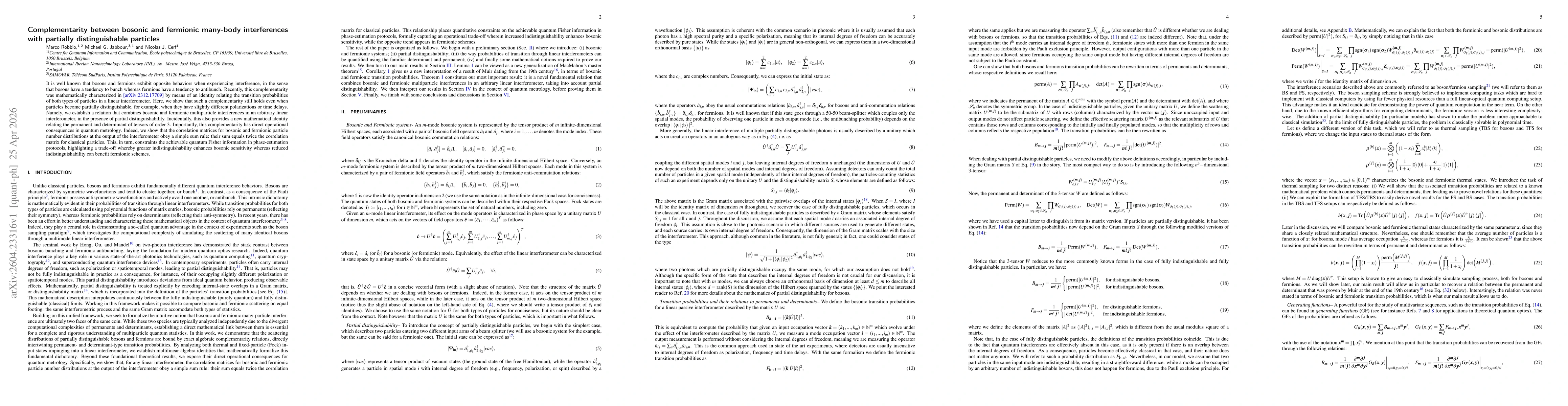 Thumbnail for Complementarity between bosonic and fermionic many-body interferences with partially distinguishable particles