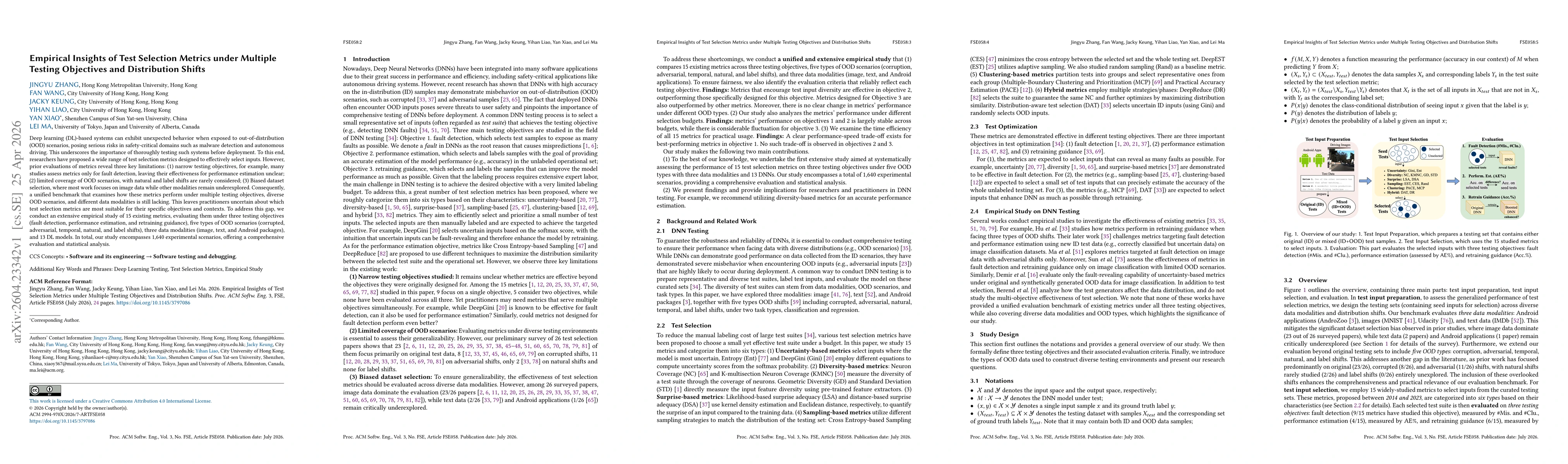 Thumbnail for Empirical Insights of Test Selection Metrics under Multiple Testing Objectives and Distribution Shifts