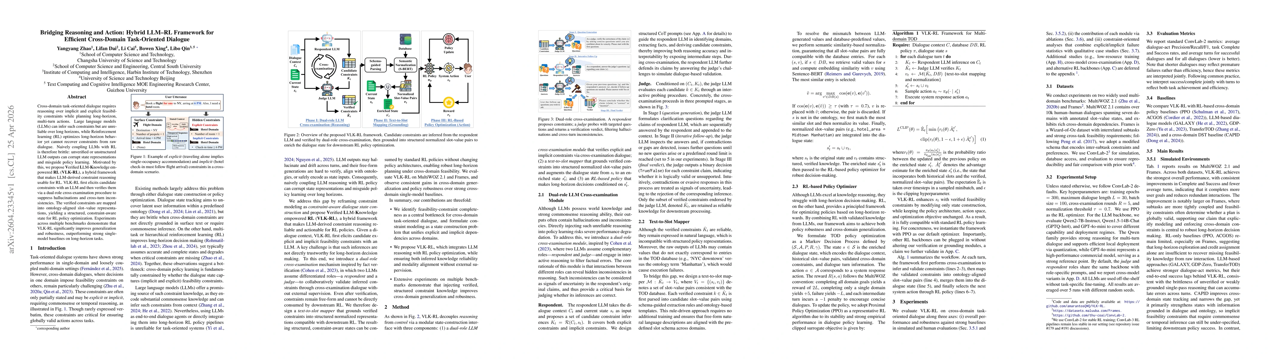 Thumbnail for Bridging Reasoning and Action: Hybrid LLM-RL Framework for Efficient Cross-Domain Task-Oriented Dialogue