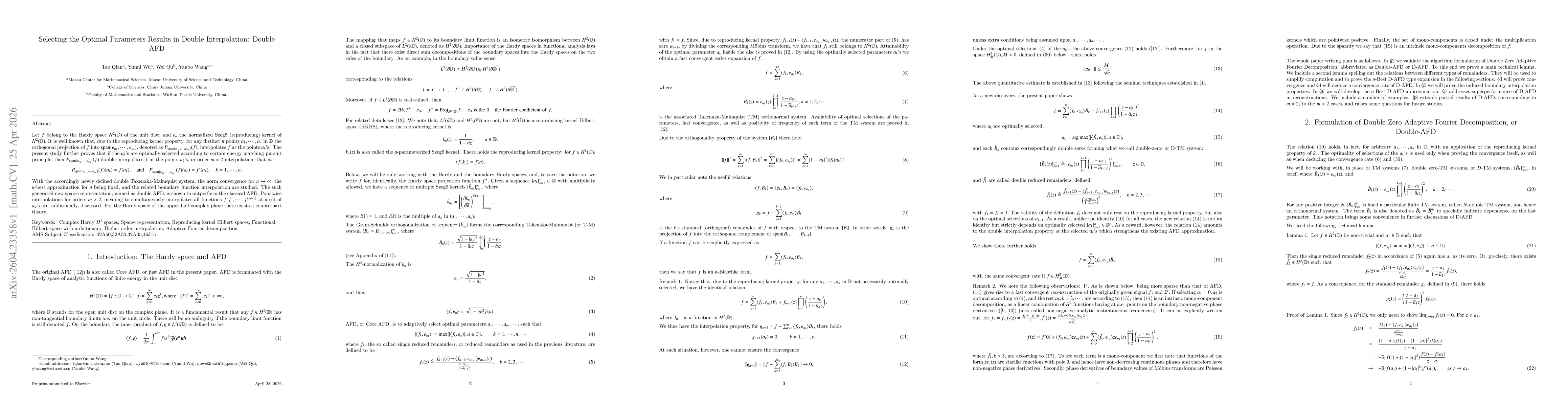 Thumbnail for Selecting the optimal Parameters Results in Double Interpolation: Double AFD