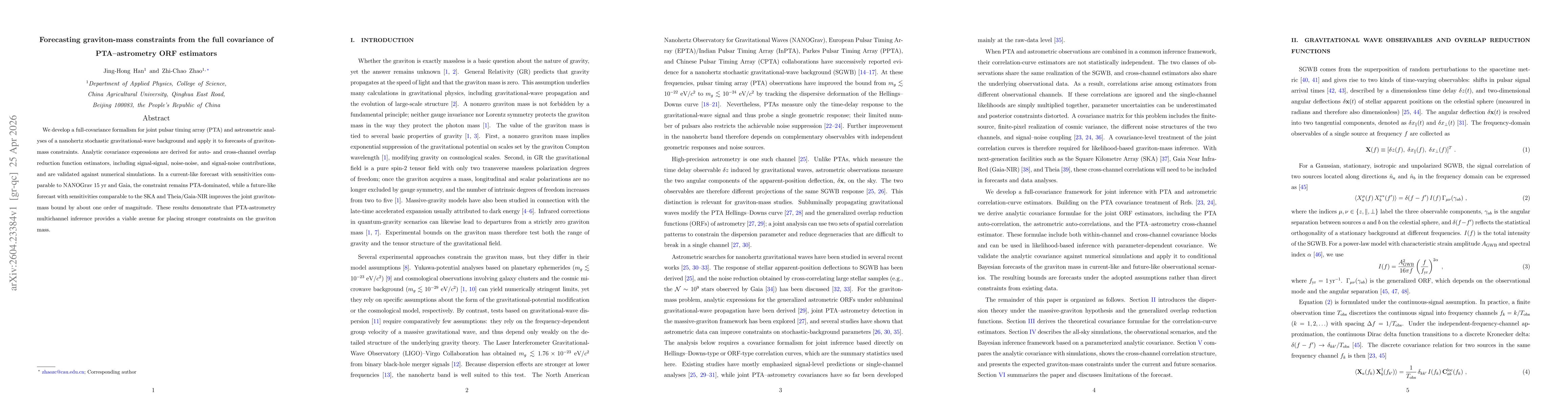 Thumbnail for Forecasting graviton-mass constraints from the full covariance of PTA-astrometry ORF estimators