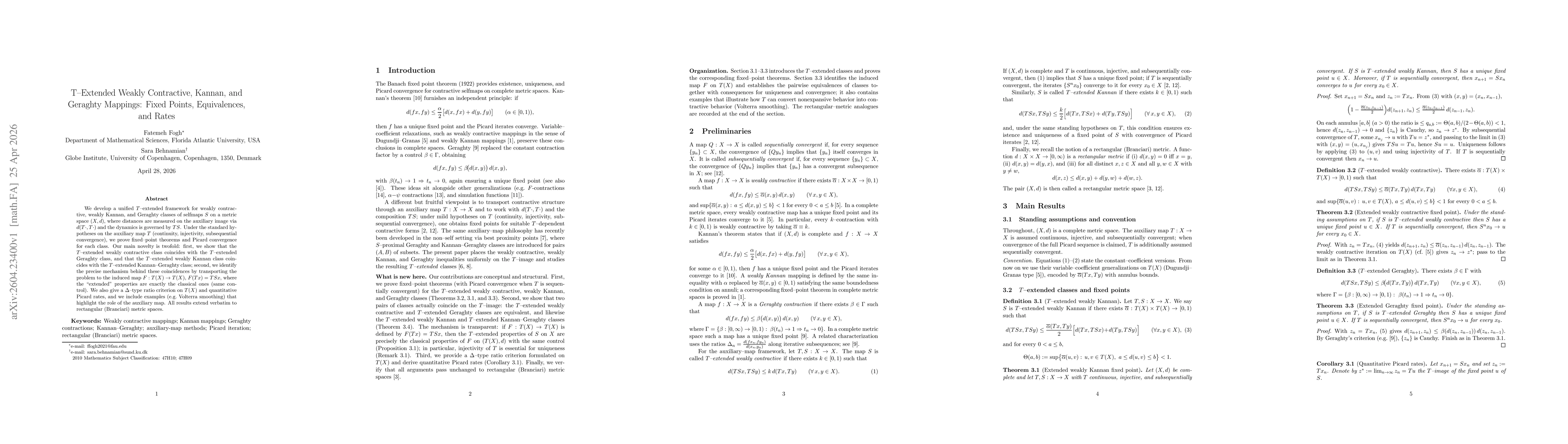 Thumbnail for T Extended Weakly Contractive, Kannan, and Geraghty Mappings Fixed Points, Equivalences,
