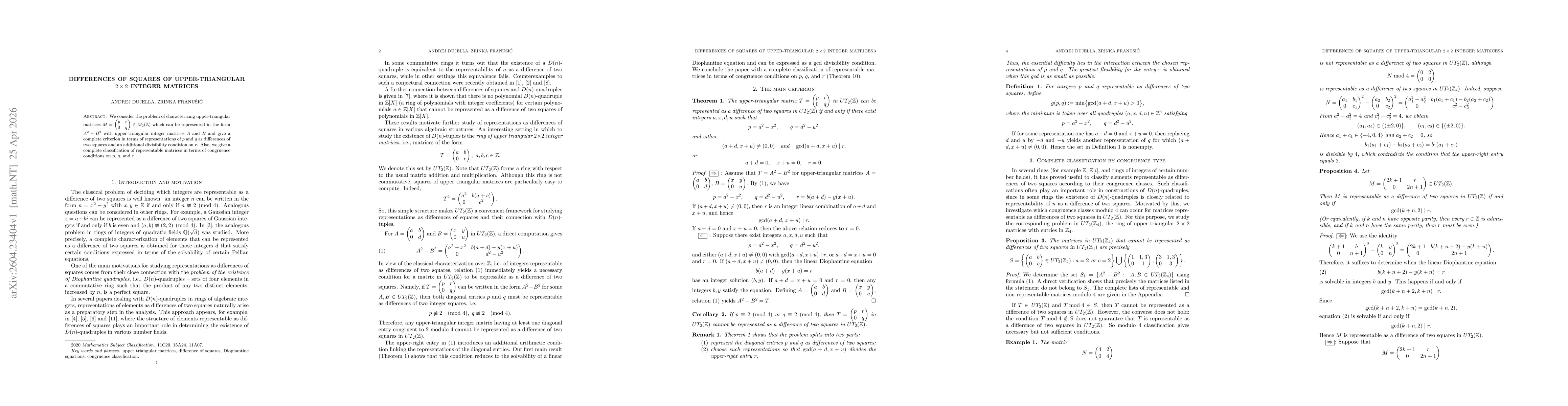 Thumbnail for Differences of squares of upper-triangular $2\times 2$ integer matrices