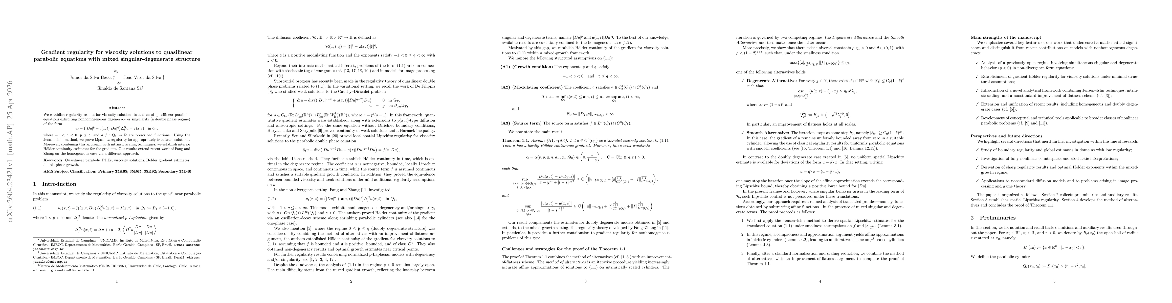 Thumbnail for Gradient regularity for viscosity solutions to quasilinear parabolic equations with mixed singular-degenerate structure