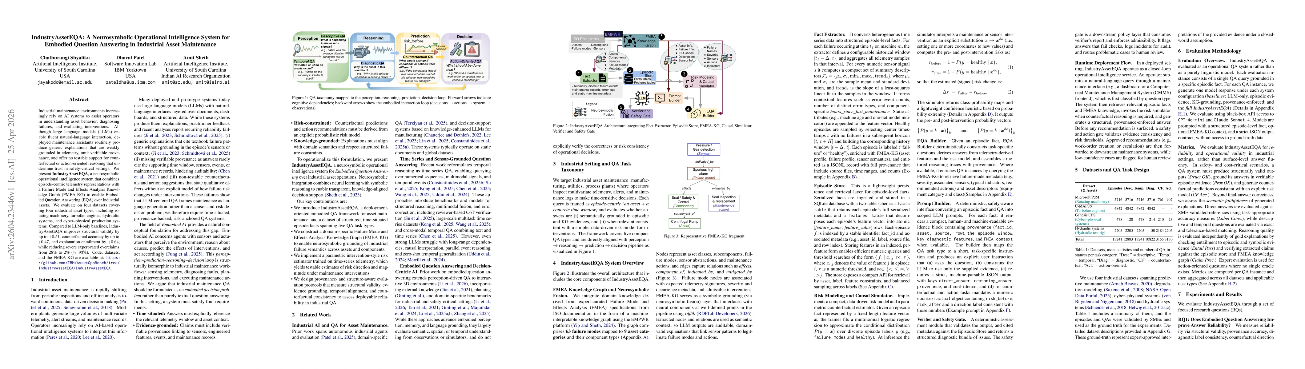 Thumbnail for IndustryAssetEQA: A Neurosymbolic Operational Intelligence System for Embodied Question Answering in Industrial Asset Maintenance