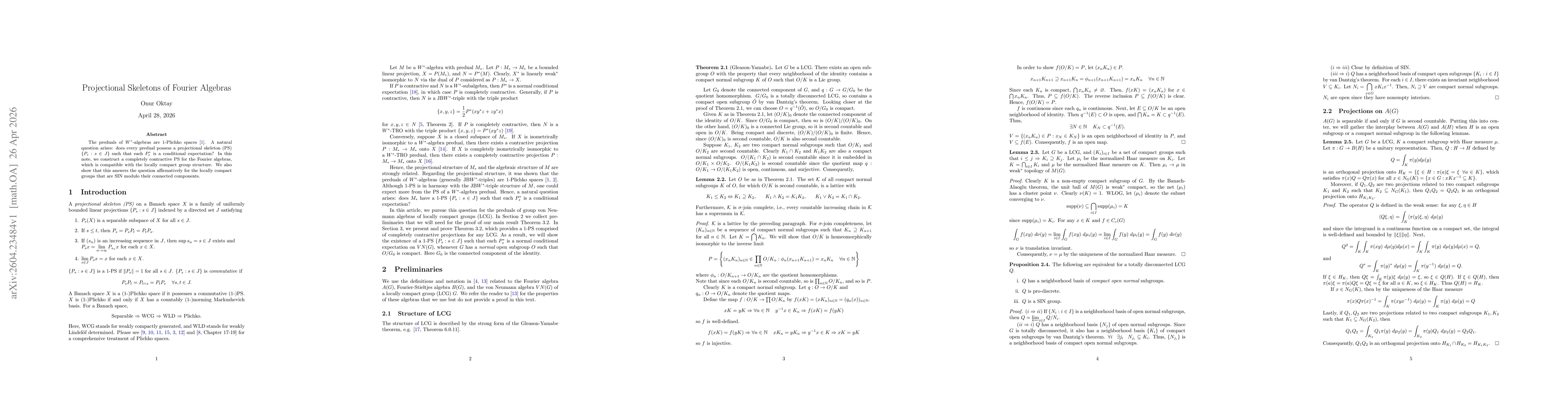 Thumbnail for Projectional Skeletons of Fourier Algebras