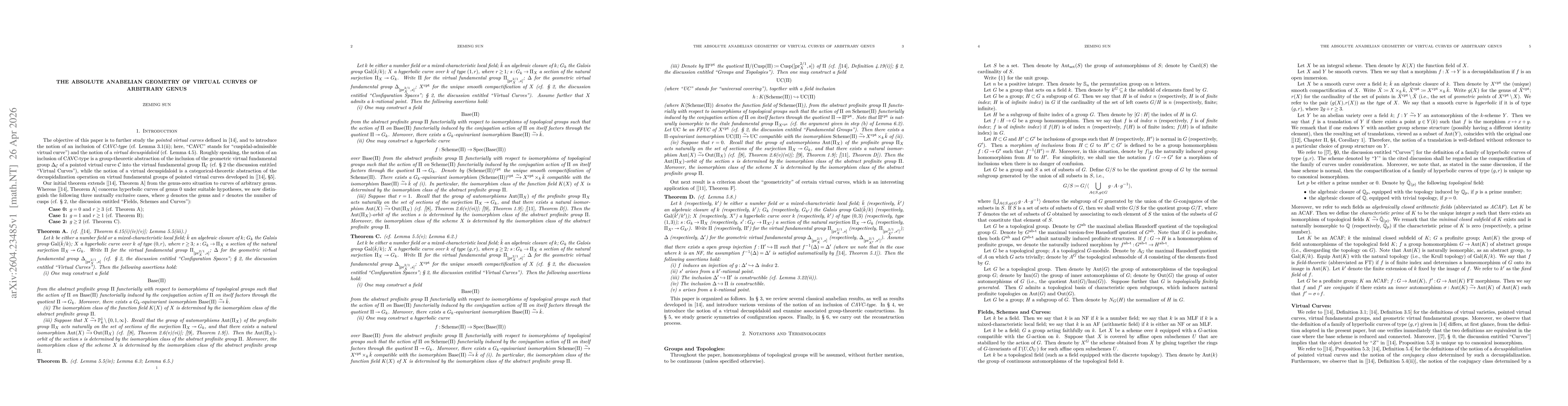 Thumbnail for The Absolute Anabelian Geometry of Virtual Curves of Arbitrary Genus