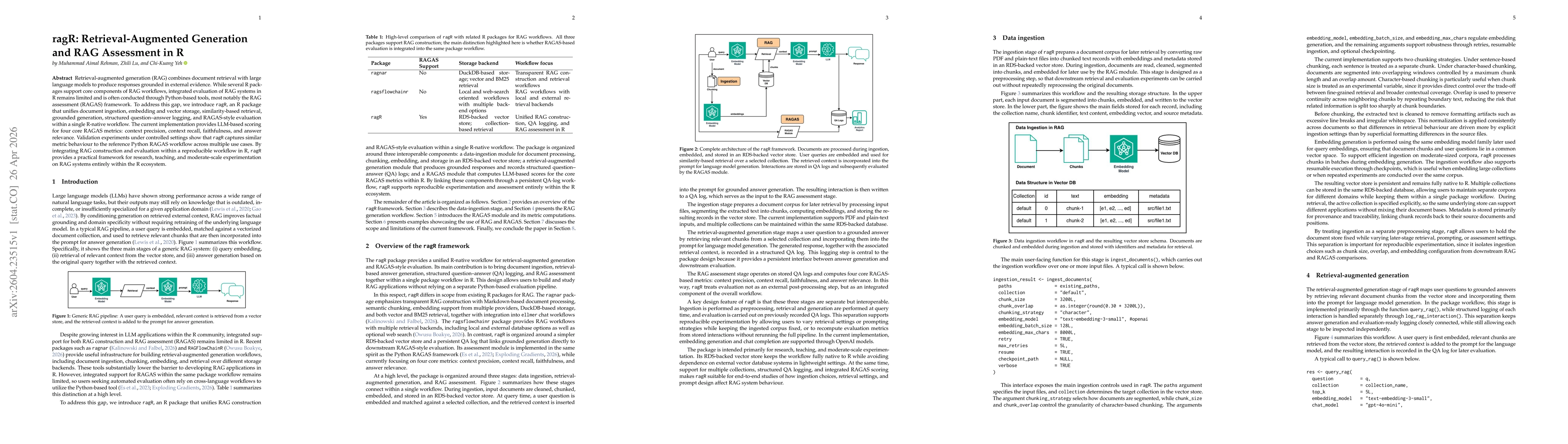 Thumbnail for ragR: Retrieval-Augmented Generation and RAG Assessment in R