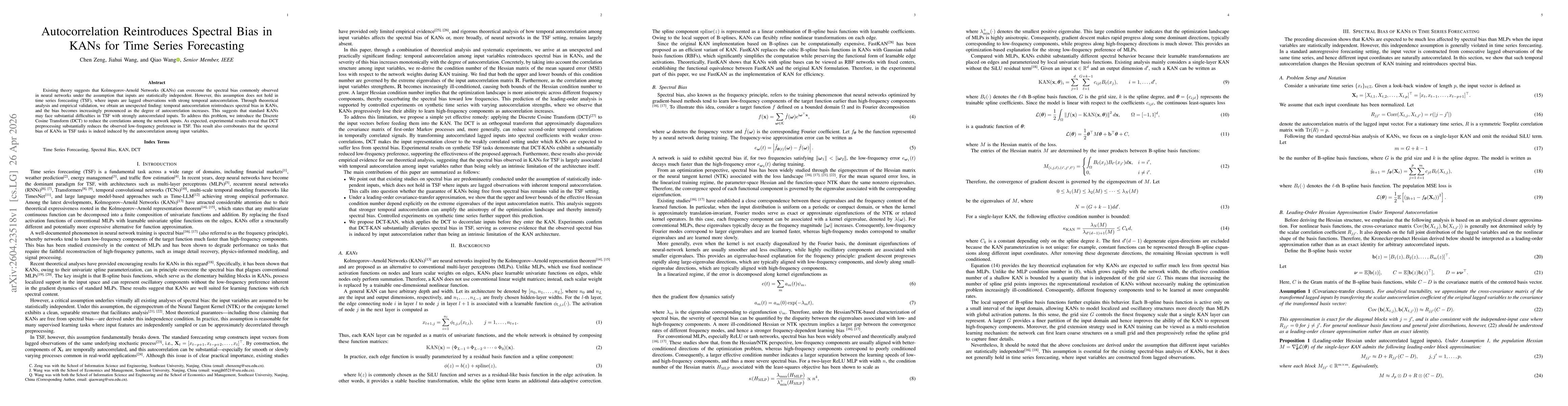 Thumbnail for Autocorrelation Reintroduces Spectral Bias in KANs for Time Series Forecasting