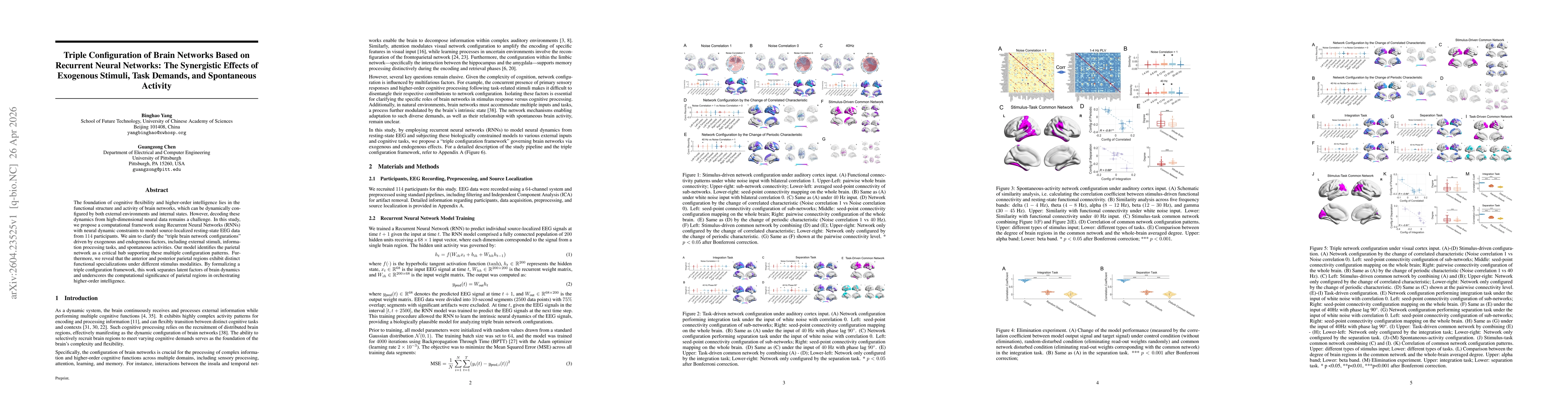 Thumbnail for Triple Configuration of Brain Networks Based on Recurrent Neural Networks: The Synergistic Effects of Exogenous Stimuli, Task Demands, and Spontaneous Activity