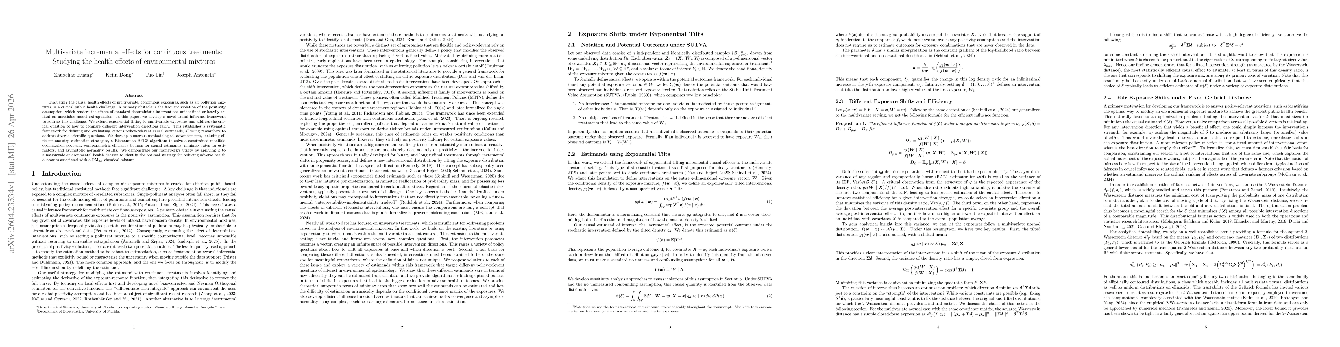 Thumbnail for Multivariate incremental effects for continuous treatments: Studying the health effects of environmental mixtures