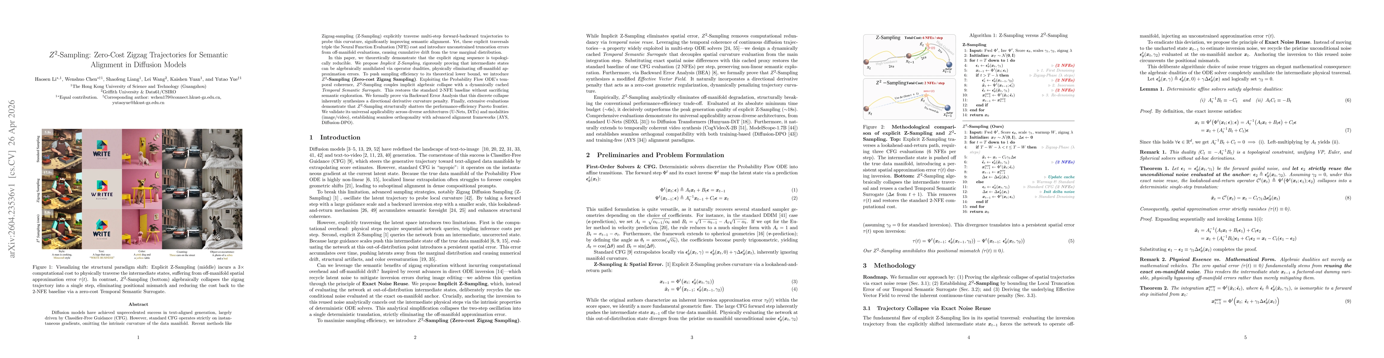 Thumbnail for $Z^2$-Sampling: Zero-Cost Zigzag Trajectories for Semantic Alignment in Diffusion Models