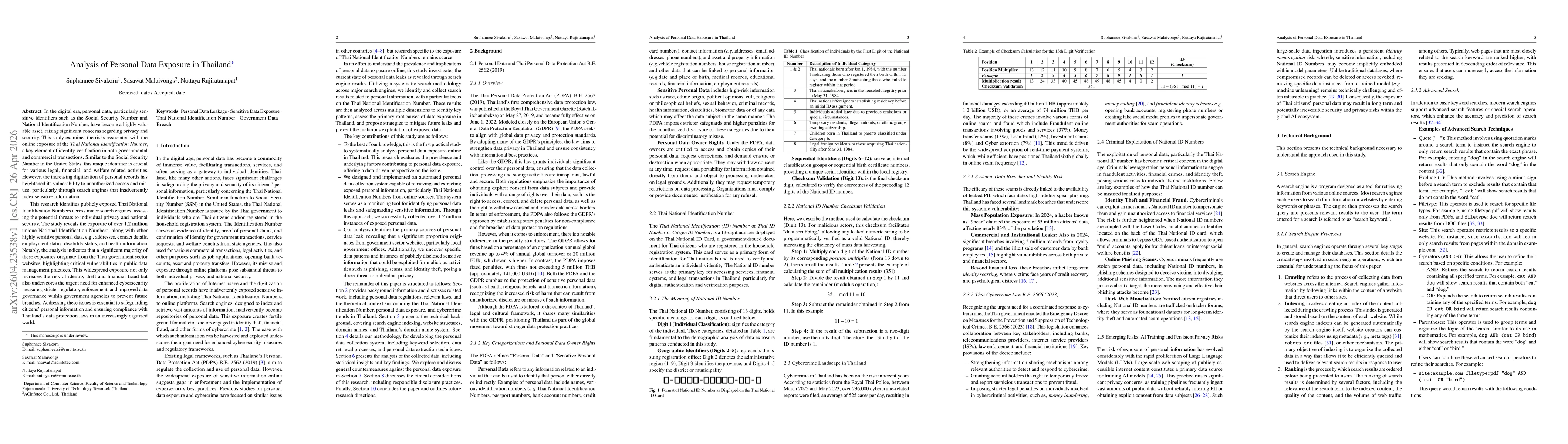 Thumbnail for Analysis of Personal Data Exposure in Thailand