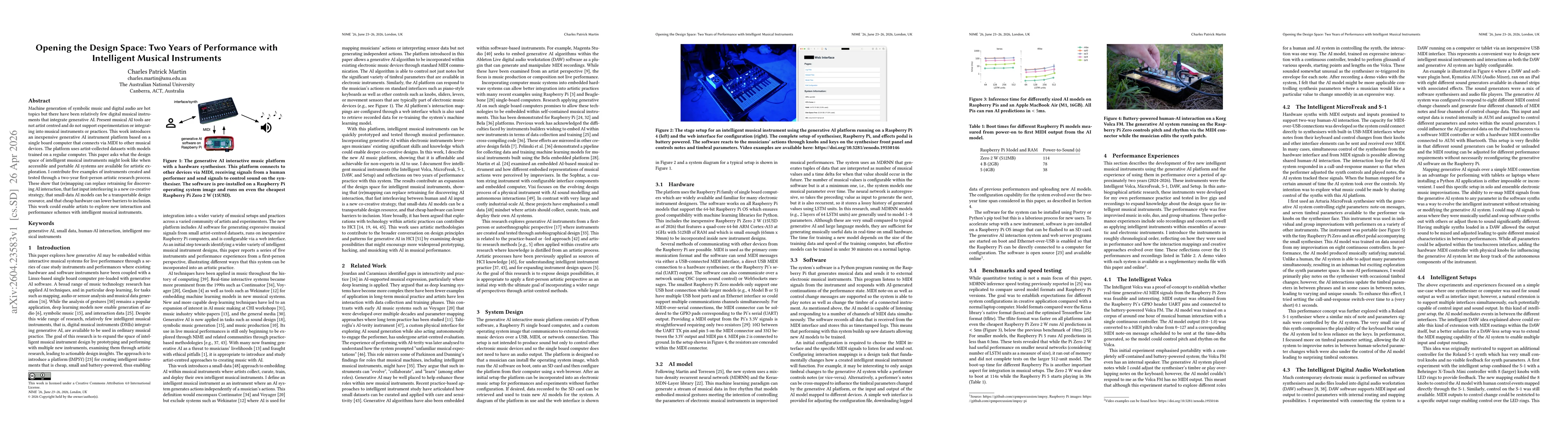 Thumbnail for Opening the Design Space: Two Years of Performance with Intelligent Musical Instruments