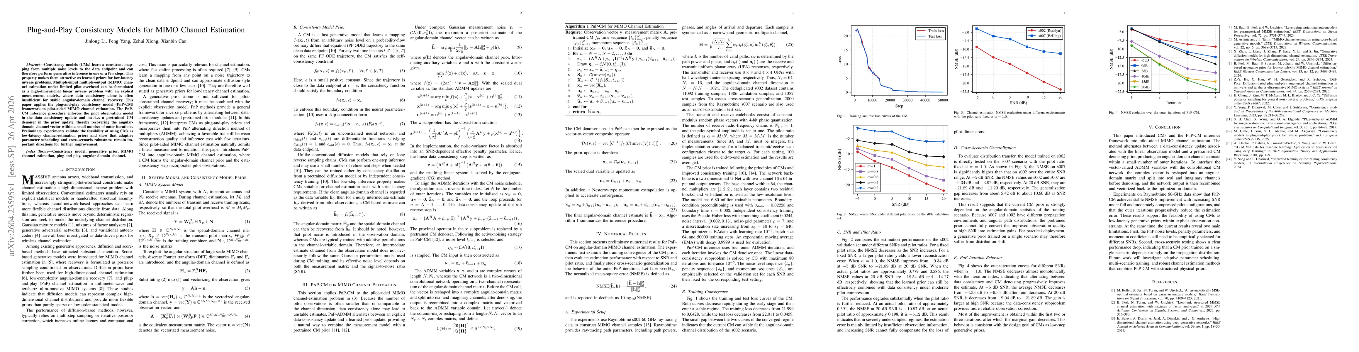 Thumbnail for Plug-and-Play Consistency Models for MIMO Channel Estimation