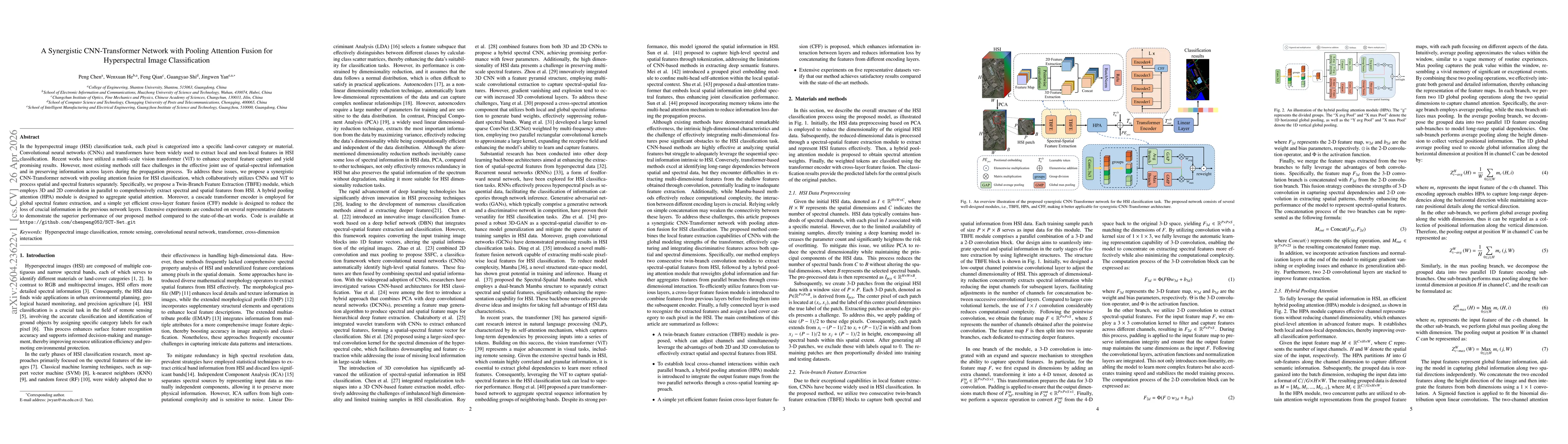 Thumbnail for A Synergistic CNN-Transformer Network with Pooling Attention Fusion for Hyperspectral Image Classification