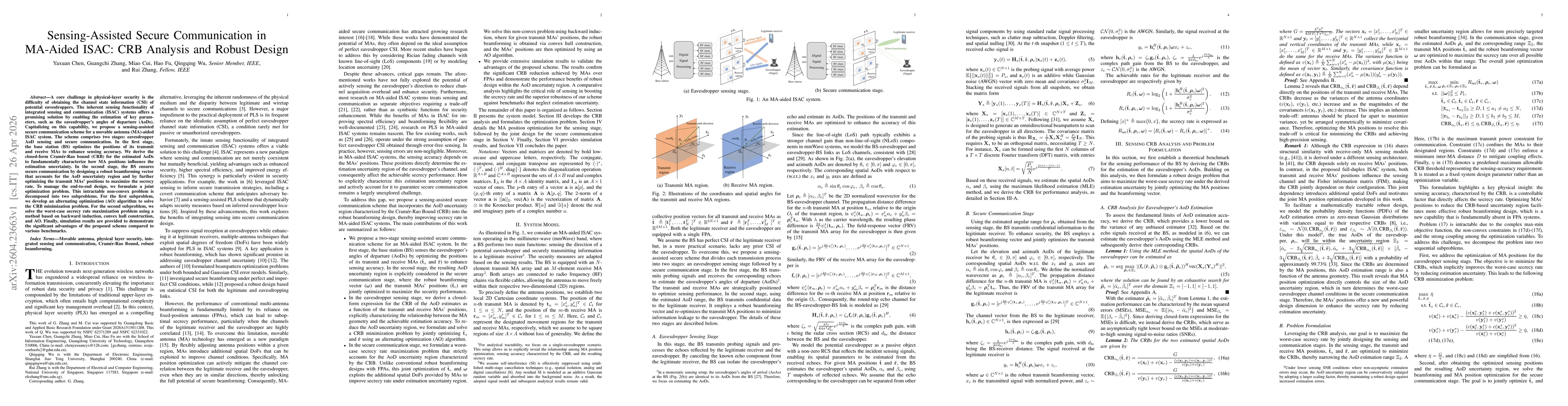 Thumbnail for Sensing-Assisted Secure Communication in MA-Aided ISAC: CRB Analysis and Robust Design