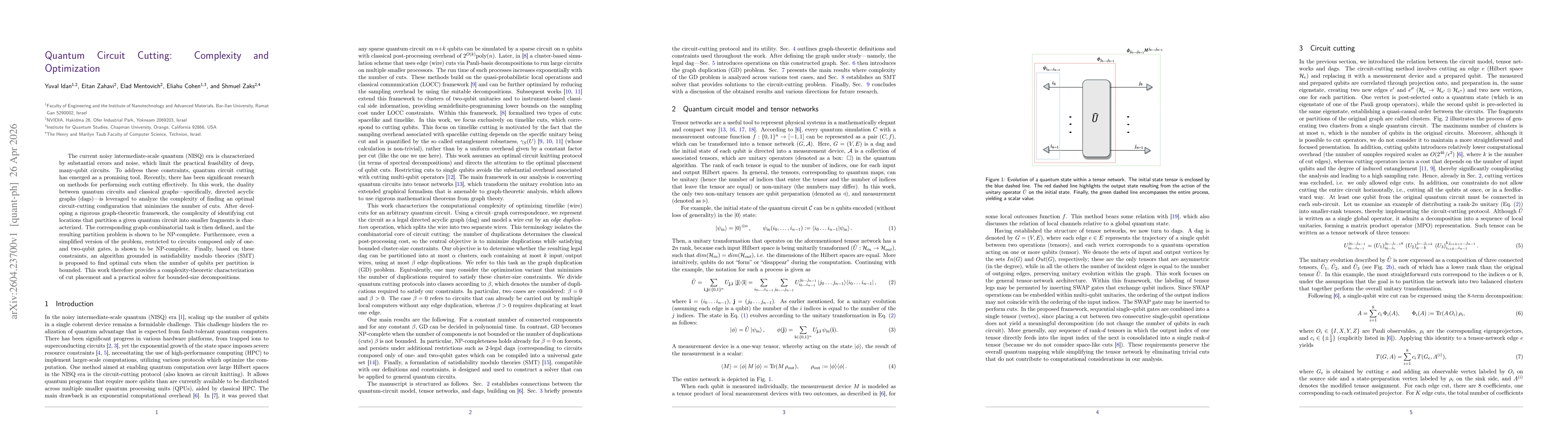 Thumbnail for Quantum Circuit Cutting: Complexity and Optimization