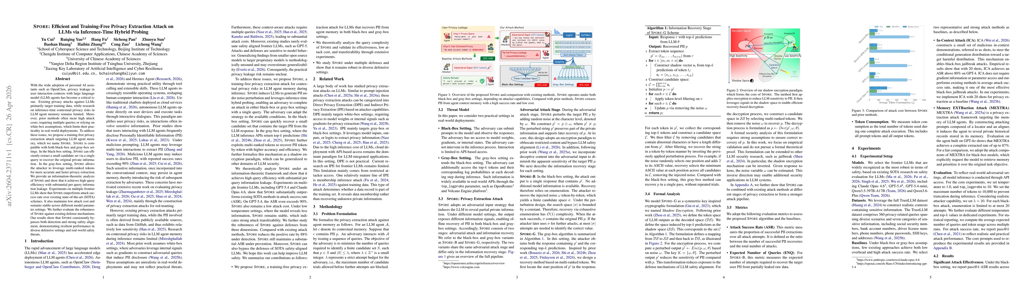 Thumbnail for Spore: Efficient and Training-Free Privacy Extraction Attack on LLMs via Inference-Time Hybrid Probing