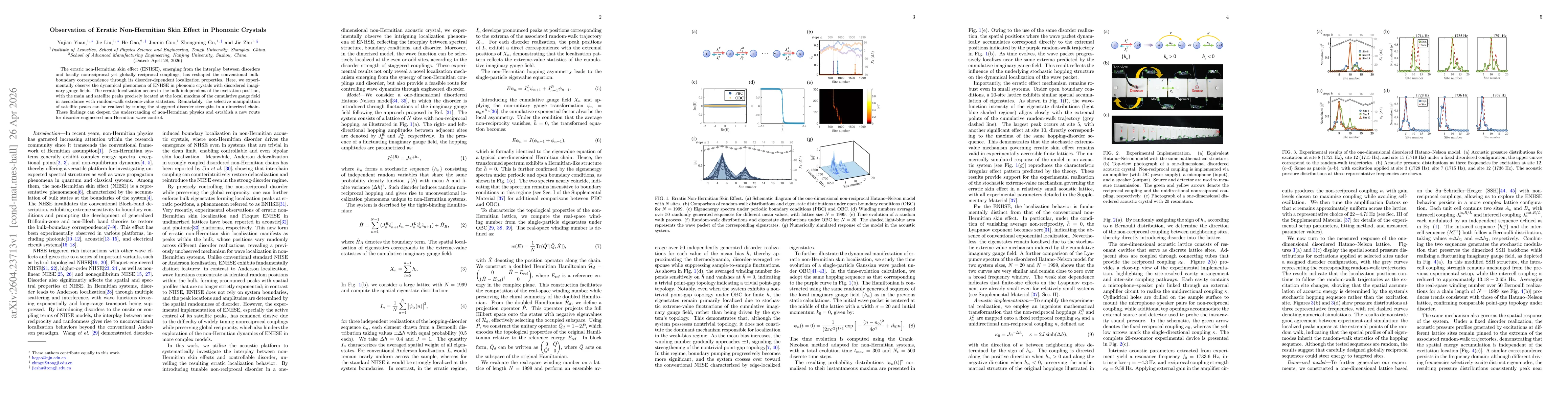 Thumbnail for Observation of Erratic Non-Hermitian Skin Effect in Phononic Crystals