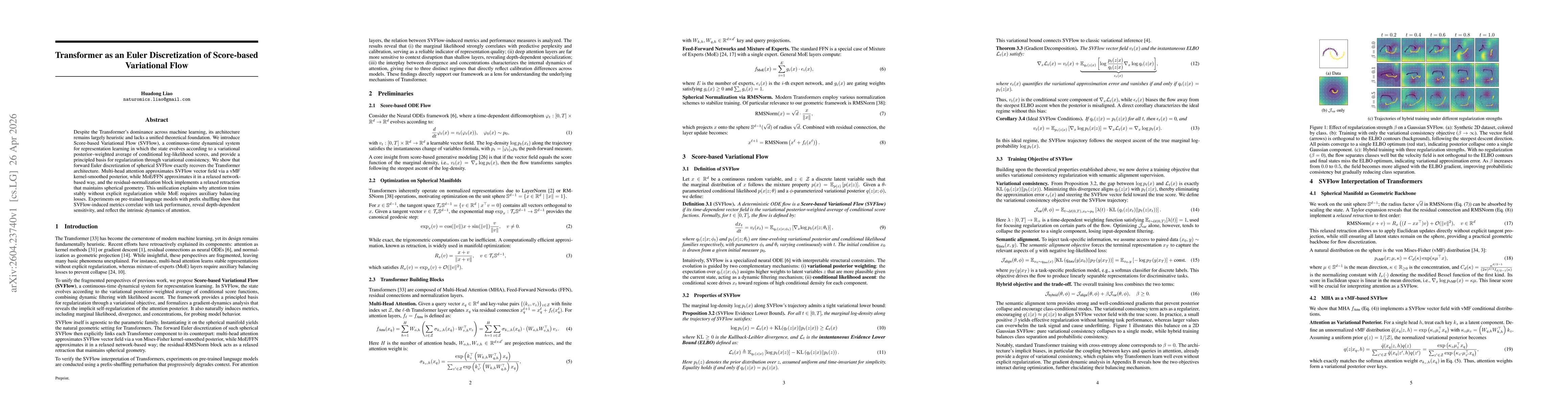 Thumbnail for Transformer as an Euler Discretization of Score-based Variational Flow