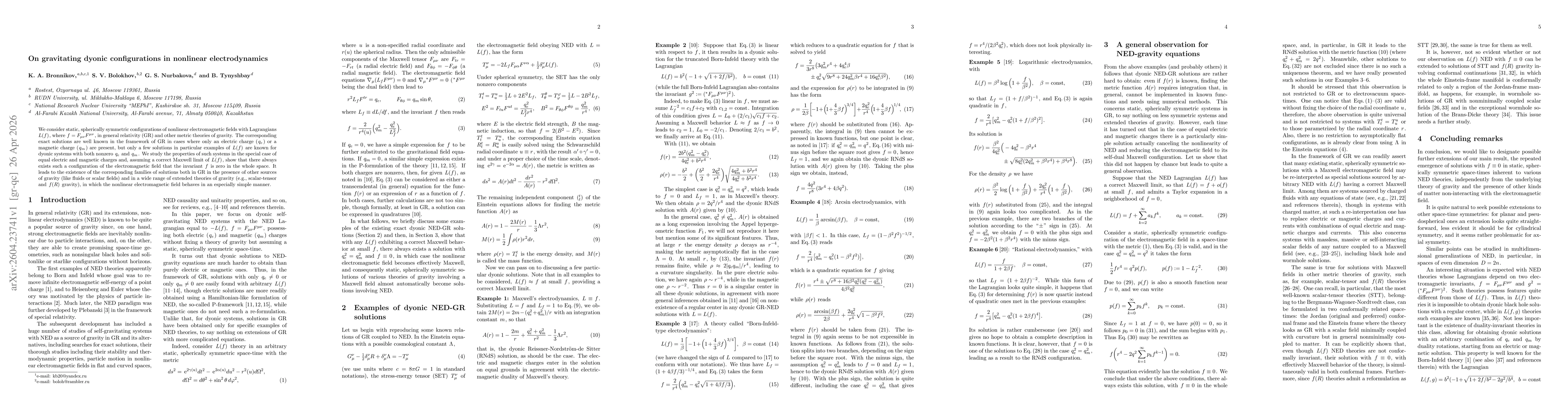 Thumbnail for On gravitating dyonic configurations in nonlinear electrodynamics
